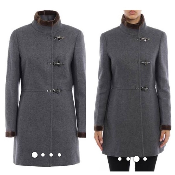 ⭐️FAY Virginia Gray Wool Blend Coat size Small - Picture 2 of 12